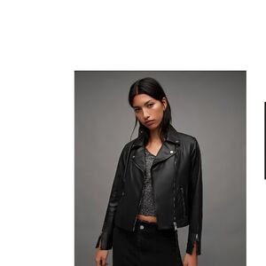 AllSaints Neve Slim Leather Biker Jacket